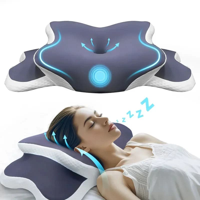 Cuscino in Memory Foam per il Collo, Cuscino Cervicale Ergonomico Ortopedico per Alleviare il Dolore al Collo, Supporto per Dormire su un Fianco, Schiena o Stomaco, Idea Regalo