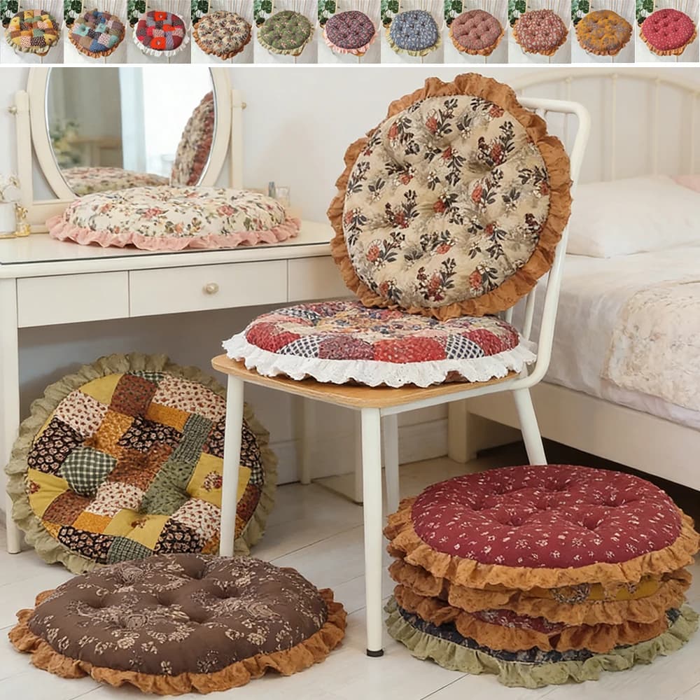 1PC Floor Pillow Floor Cushion Round Seating Soft Meditation Sitting Chair Pad Seat Cushion for Yoga Balcony Patio Indoor 45x45