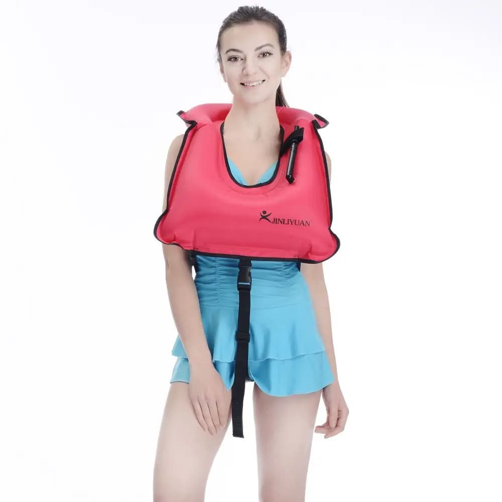 Giubbotto Gonfiabile da Nuoto, Gilet Galleggiante Leggero per Immersioni e Snorkeling, Giacca Salvagente Regolabile