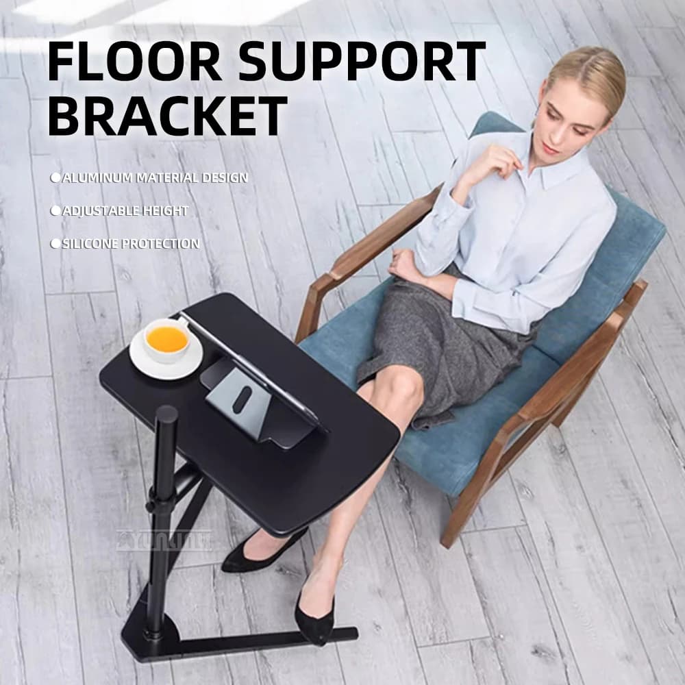 Supporto da pavimento per comodino con sollevamento verticale per tablet portatile - Organizzatore di stoccaggio ad altezza regolabile per camera da letto