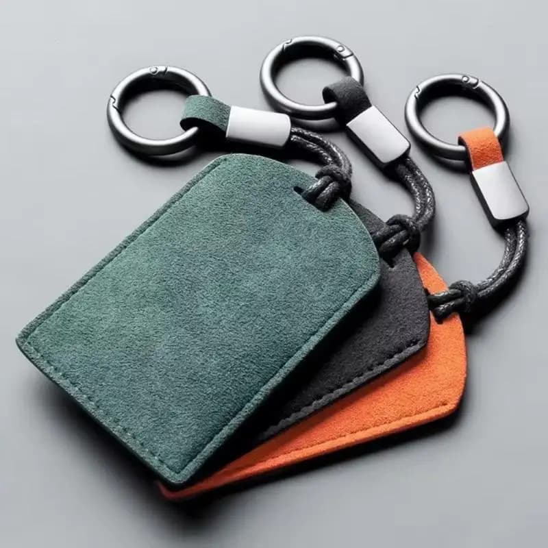 Portacarte NFC Portatile con Coperchio Ribaltabile per Auto, Custodia Protettiva in PVC Vellutato, Contiene 2 Carte, Adatto per Interni Auto