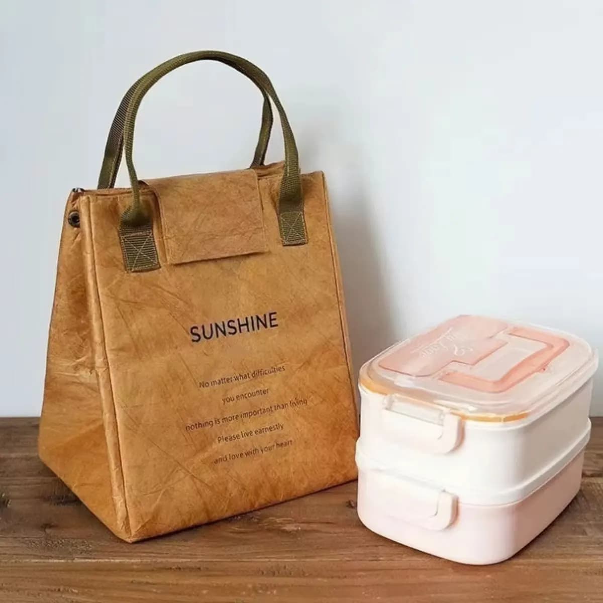 Borsa termica in carta, borsa per il pranzo personalizzata, borsa portatile in carta kraft, borsa refrigerata per bento, borsa portatile per il pranzo per impiegati d'ufficio