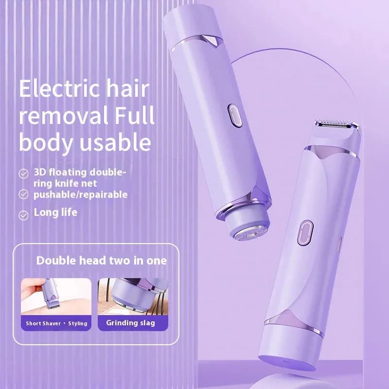Epilatore multifunzione per donna con doppia testina, ricaricabile USB, per viso, barba, gambe, corpo, ascelle, zona bikini, rasoio elettrico.