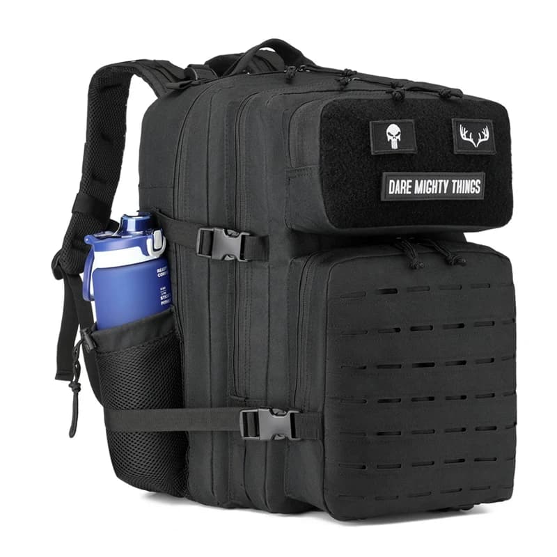 45L Men's Outdoor Backpack Molle Hiking with Bottle Stand Outdoor Hiking Bag Fitness Backpack