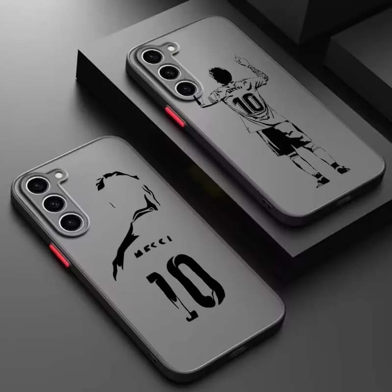 Cover for Phone with Star Logo of Football N.10 for Samsung Galaxy S25 S24 S23 S22 S20 S10 S9 Ultra FE 5G, Opaca and Translucida