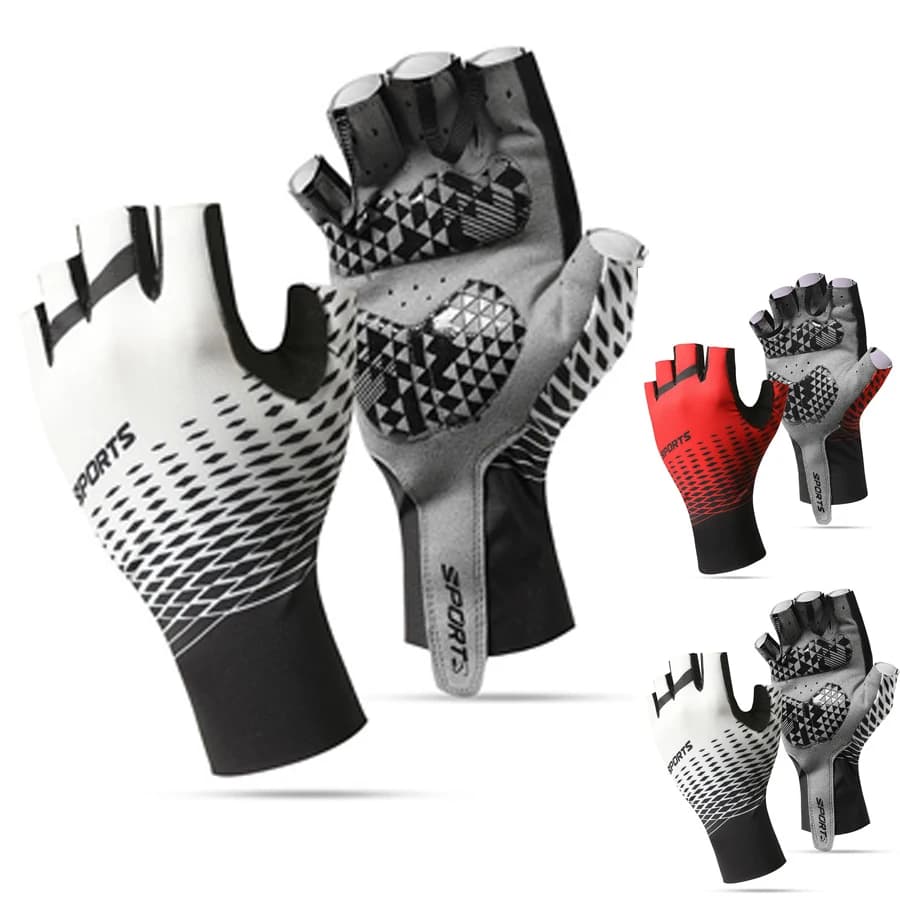 Breathable Summer Cycling Gloves Half fingers, Anti-slip for Bikes, Fitness and Open Sports