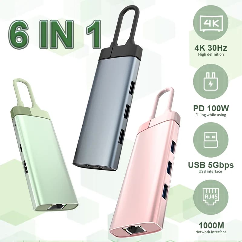 Adattatore USB C HUB tipo C a HDMI compatibile PD 100W per MacBook iPad Pro Air M2 M1 Sumsang Accessori per notebook Docking station