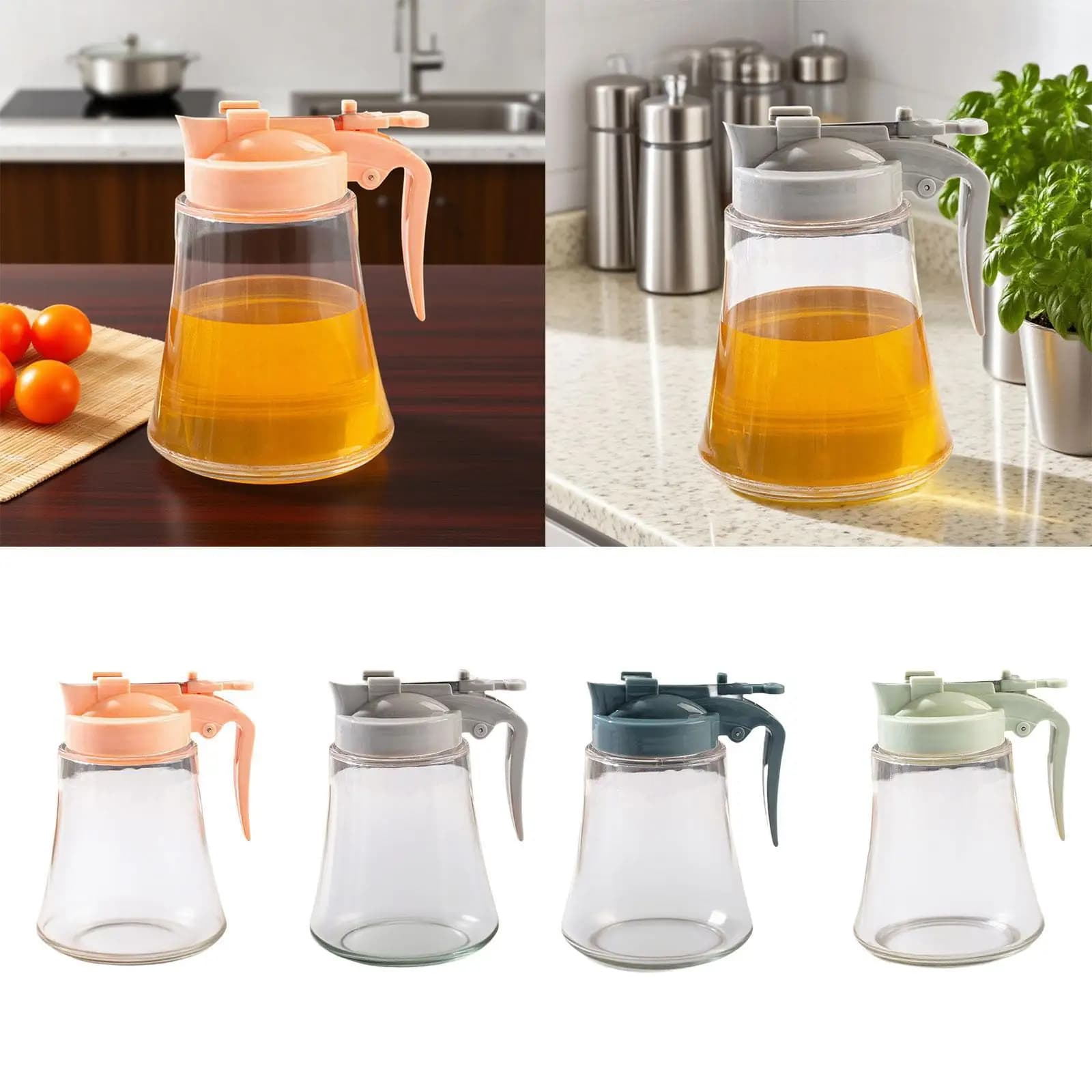 Olive Oil Dispenser, Multifunctional Bottle for Vinegar and Syrups, Oil Container for Cooking, Air Fryer, Grill, Salad