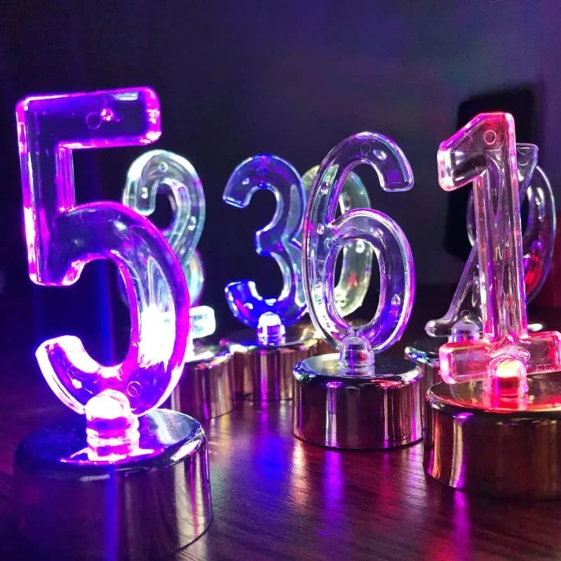 1PC Electronic Candles Multi Color Flashing Number LED Tea Light DIY Countdown Night Lamp for Wedding Anniversary Birthday Party