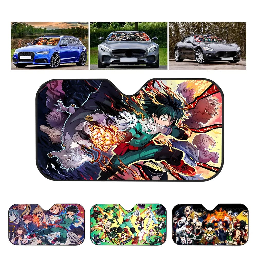Cartoon anime giapponese My Hero Parabrezza personalizzato Parasole Copertura per auto Parasole Visiera parasole Coperture per auto Protezione solare per auto