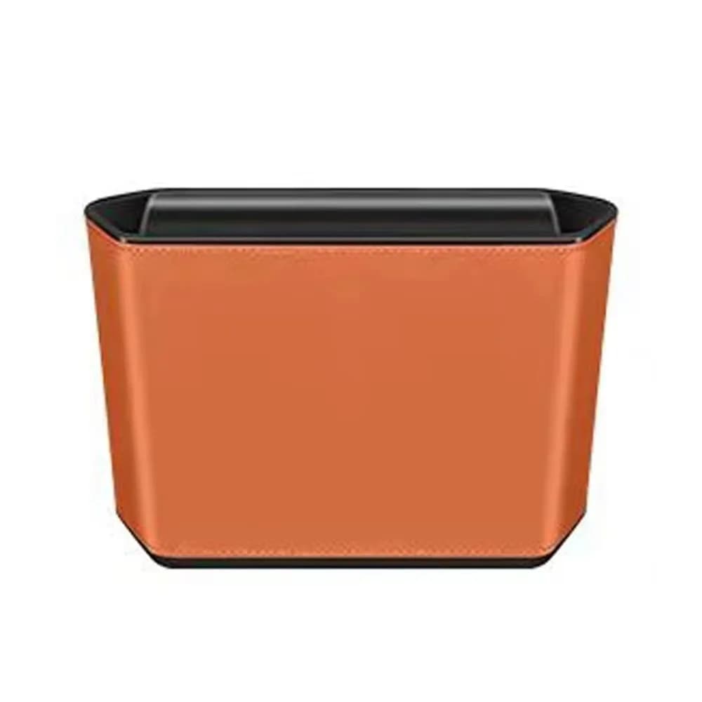 Cestino per auto in pelle impermeabile salvaspazio con clip per portabicchieri, design resistente all'usura, contenitore portaoggetti per portiera auto, accessori auto