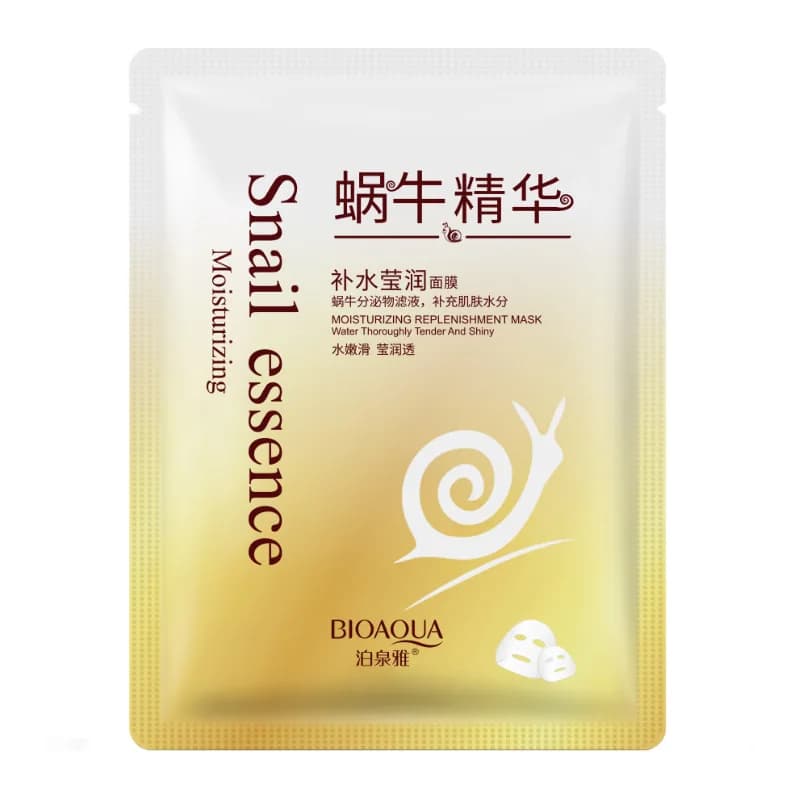 1pcs BIOAQUA Snail Moisturizing Facial Mask Anti Wrinkles Anti-Aging Smoothing Whitening Face Mask Shrinking Pore Skin Care