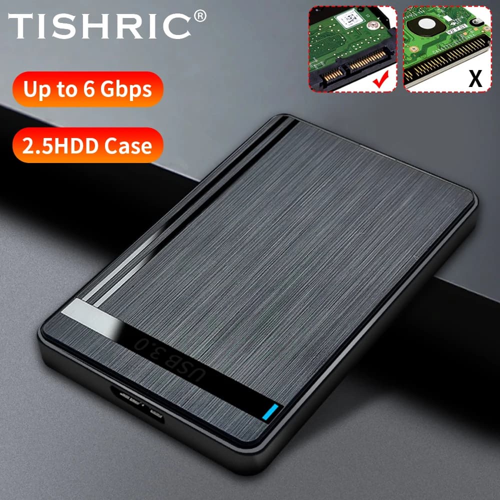 Custodia per disco rigido esterno TISHRIC Custodia HDD SSD per disco rigido Custodia esterna USB 3.0 da 2,5 pollici per giochi PS5 PS4 PC Laptop TV
