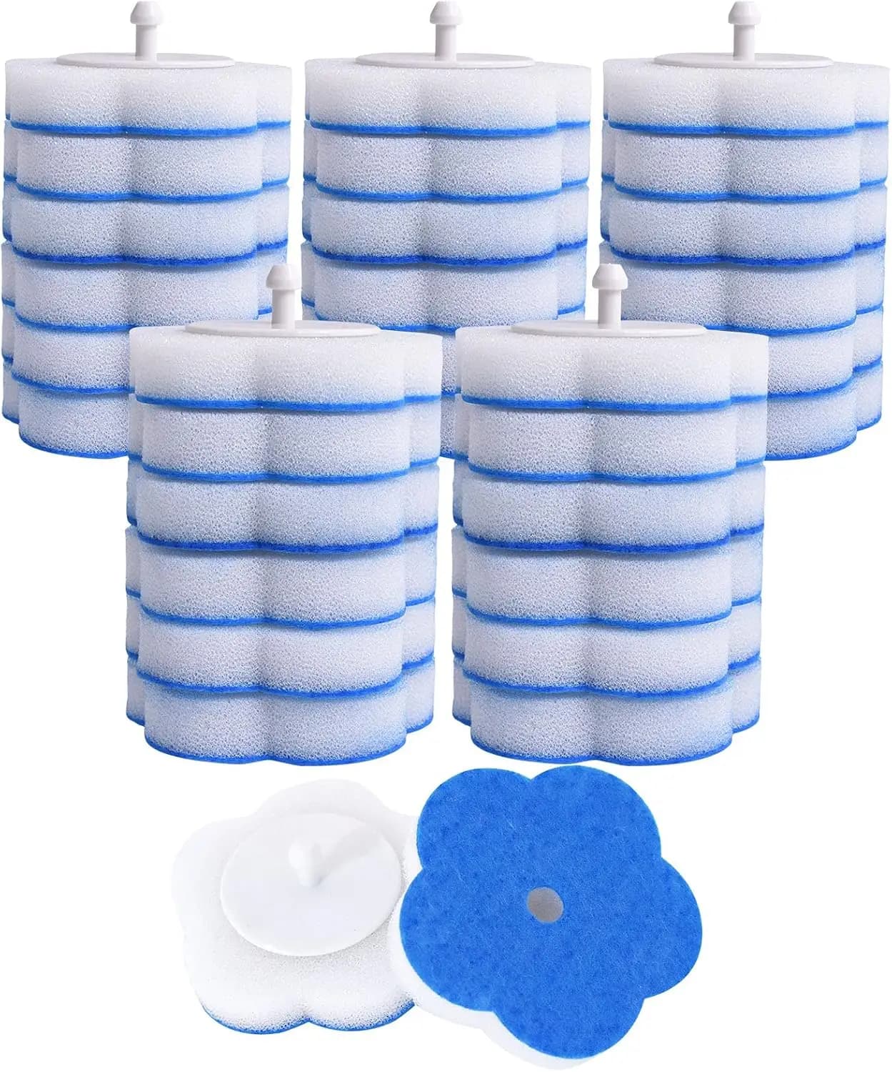 32 Spare parts for Toilet Brush Use and Drop with Sponge Heads, Hygiene Cleaning for Regular Maintenance