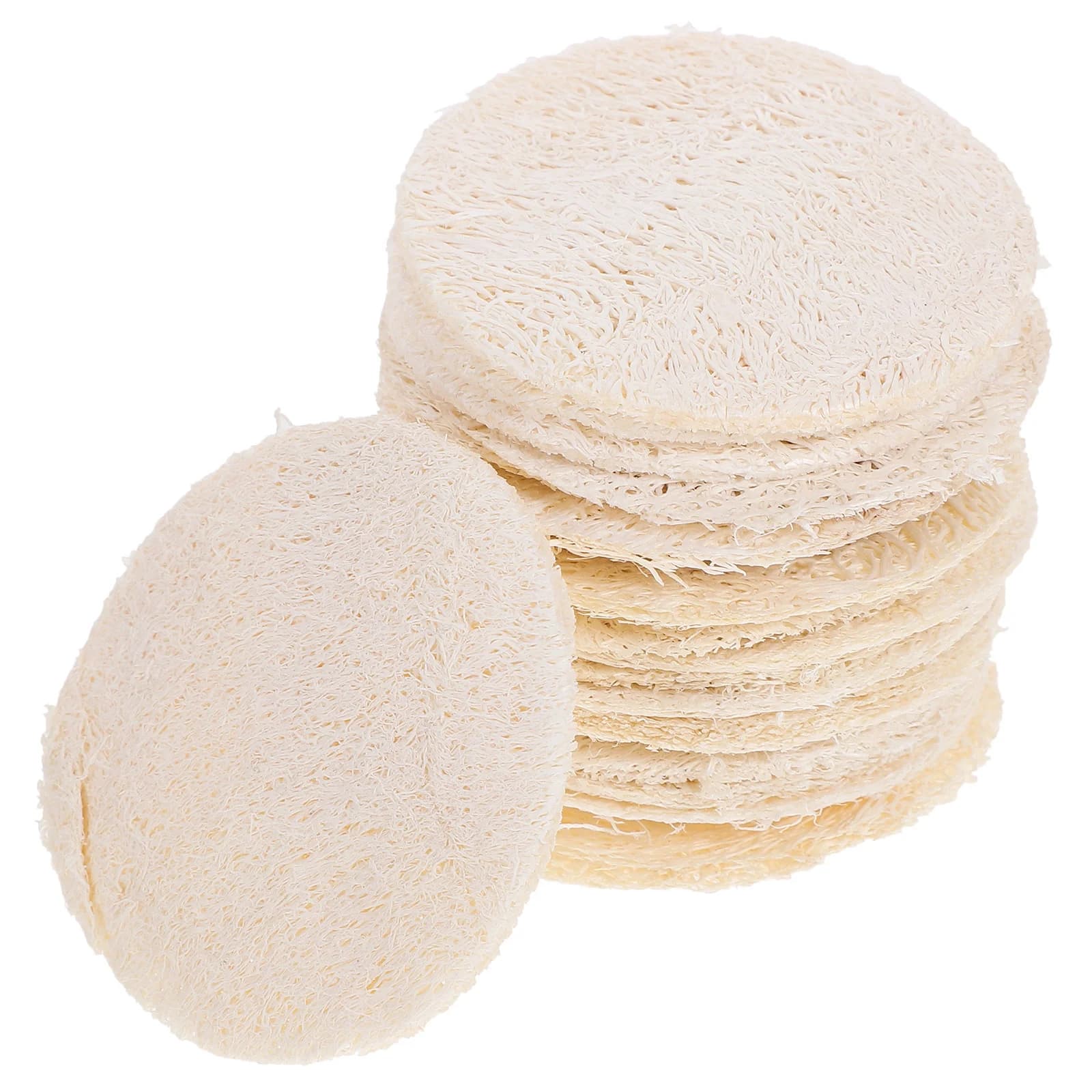 18 Pz Naturale Luffa Spugna Esfoliante Viso Scrubber Tamponi per il lavaggio del corpo Spazzola da bagno Spugne Detergente per il viso Strumenti per la cura della pelle Corpo