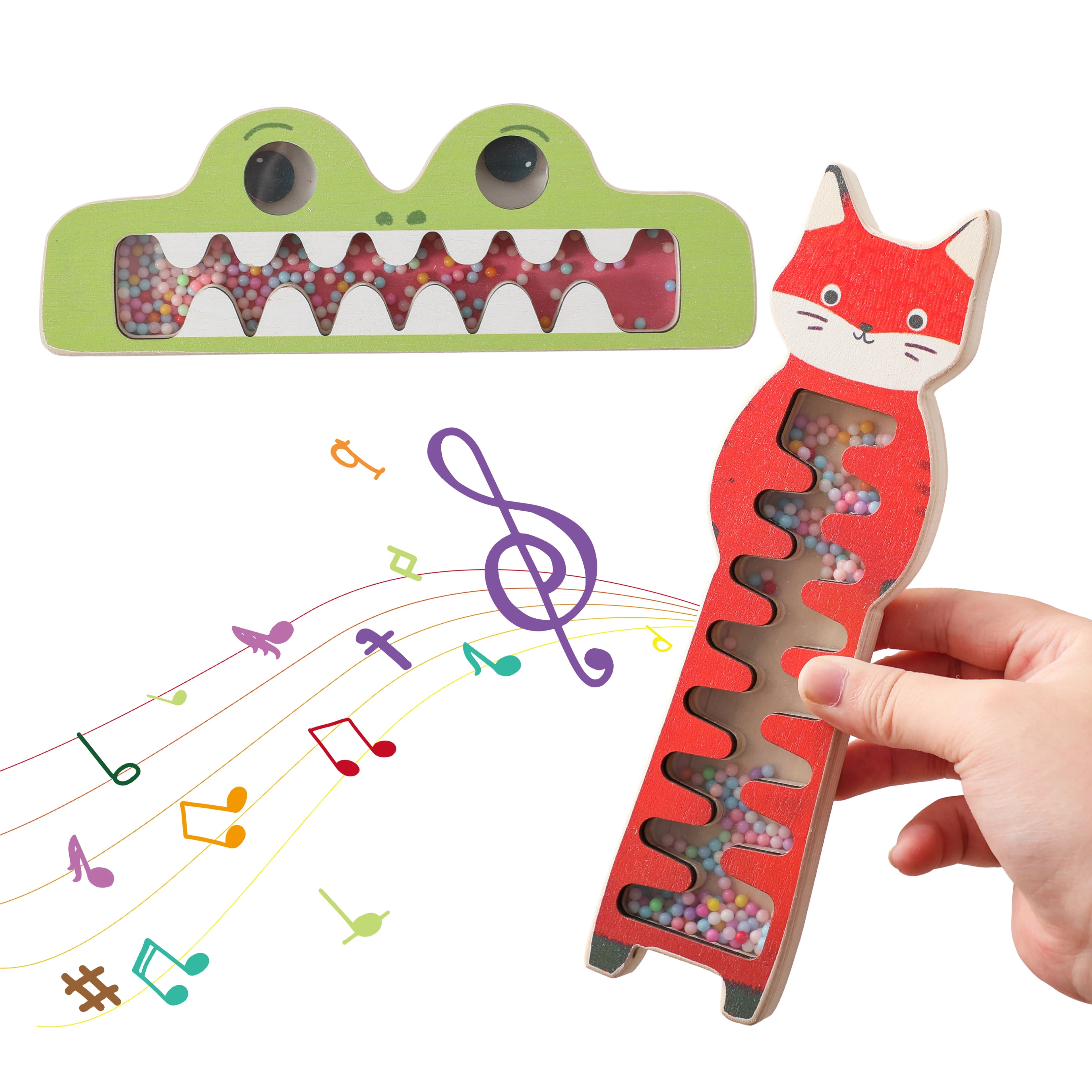 Giocattolo Sonaglio a Pioggia per Neonati 6-12 Mesi, Giocattoli Sensoriali Montessori, Strumento Musicale a Bacchetta Sonora, Sviluppo Motori Fini e Educativo Precoce