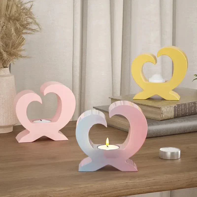 Stampo per portacandele Love, 2 stili, adatto per portacandele in gesso fai da te, stampo per colata in resina, stampo in gesso