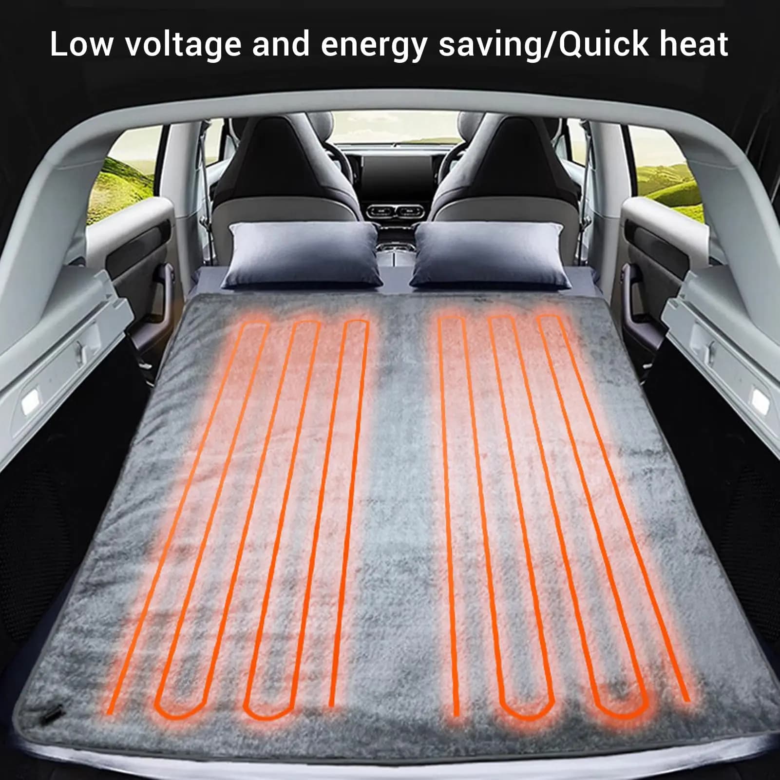 Coperta elettrica per auto 12V Piastra elettrica a 9 livelli Ginocchiera Copertura per ufficio Gamba RV Accendisigari DC Tappetino termico da campeggio
