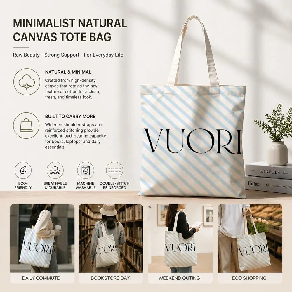 Borse portaoggetti Fashion V-Vuori in tela di cotone ecologica, leggere e pieghevoli per viaggi, lavoro, shopping, spiaggia, palestra