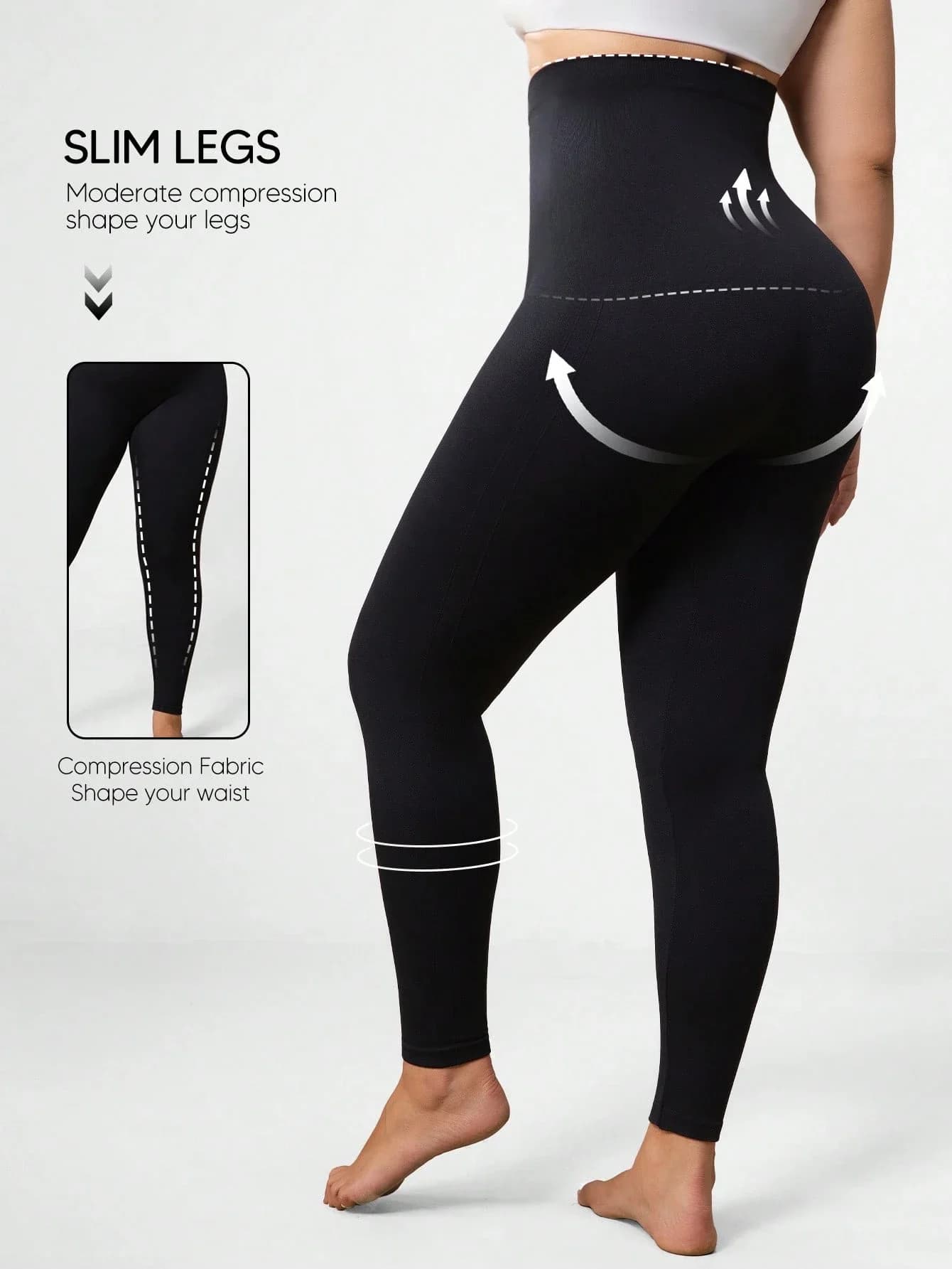 Leggings a vita alta da donna taglie forti, modellanti e contenitivi con effetto push-up