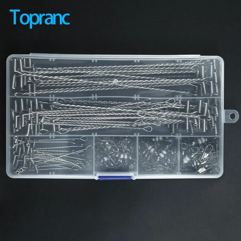 Anti‑Tangle Fishing Wire Balance Rig Kit Stainless Steel Leader Wire Swivel Snap Set with Storage Box Saltwater Fishing Tackle