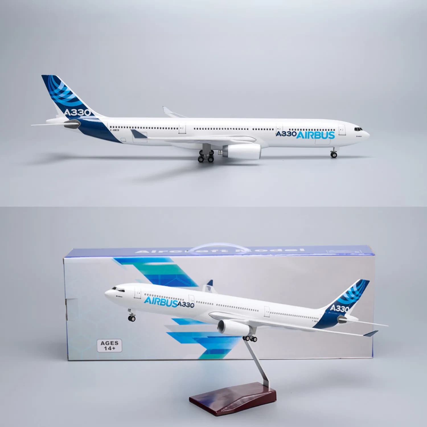 47cm Large Scale Prototype A330 Resin Diecast Airplane Model Kit with Stand for Adult Aviation Enthusiasts Gift or Plane Toy