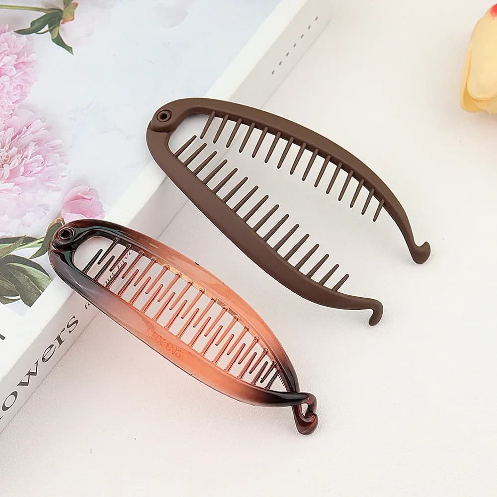 Coda di cavallo smerigliata opaca Fermaglio per capelli a banana Fascia per capelli a forma di pesce per accessori per capelli da donna Morsetto twist Barrettes Copricapo
