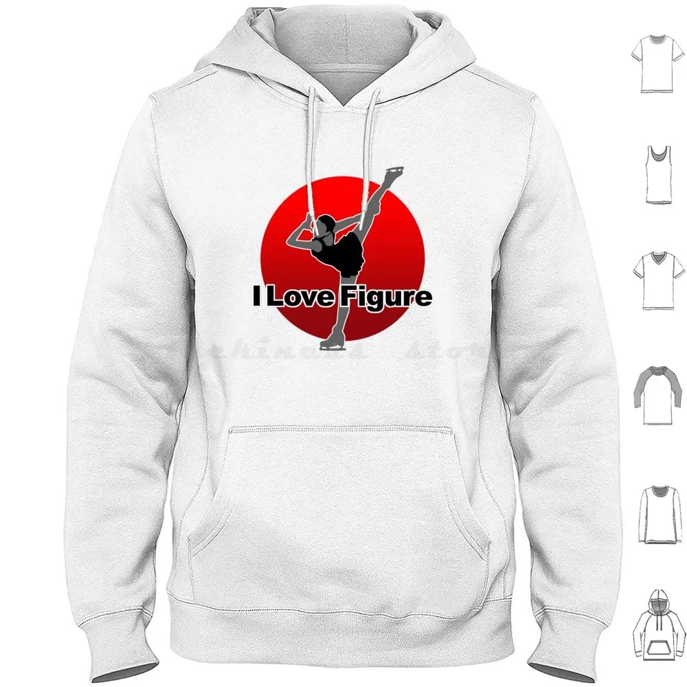 I Love Figure Felpa con cappuccio in cotone a maniche lunghe Pattinaggio di figura Skate Russia Giappone Corea Love Sun Pattinaggio Hinomaru Asada Ice