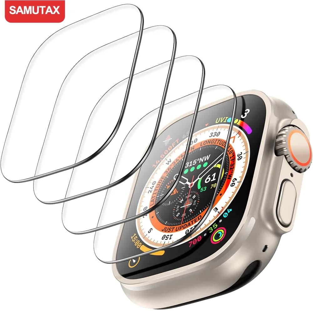 Vetro temperato per Apple Watch Ultra 2/Ultra Pellicola salvaschermo [49 mm], Pellicola in vetro temperato, Antigraffio, Alta definizione, Touch