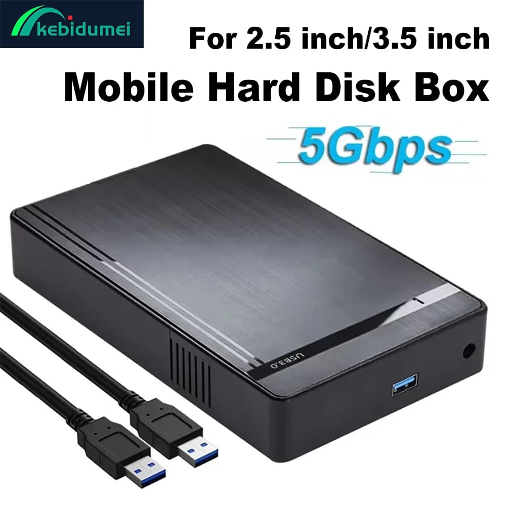 Custodia per disco rigido da 2,5/3,5 pollici Custodia per disco rigido USB 3.0 Adattatore da SATA a USB 3.0 Scatola per disco rigido esterno per PC portatile senza attrezzi