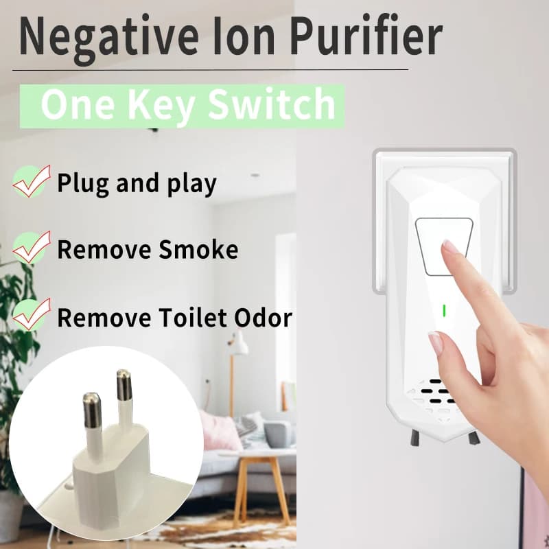 Ionizzatori d'aria per la casa Generatore di ioni negativi Deodorante silenzioso per camera da letto Ufficio Cucina Plug in Mini filtro dell'aria