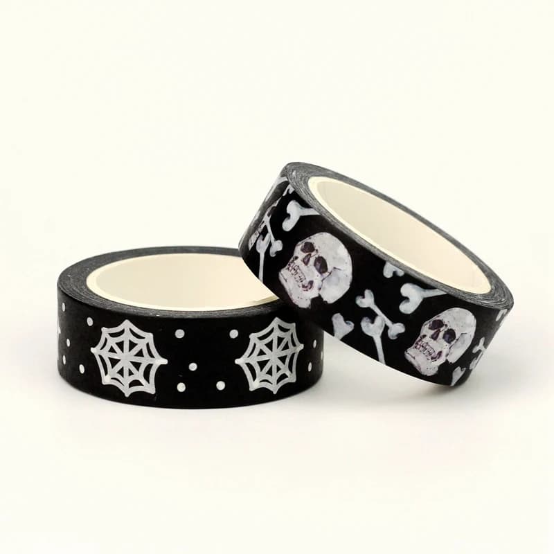 2025 NEW 1PC 10M Decor Skull Spiderweb Pumpkin Halloween Washi Tape Set for Scrapbooking Masking Tape Cute Jounaling Stationery