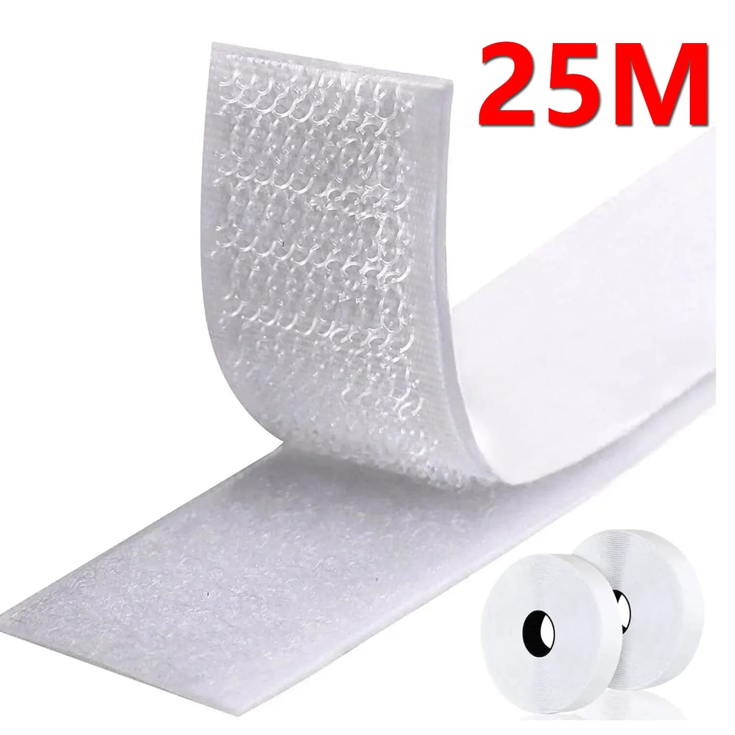 2cm Wide Magic Sticker Scratch Tapes Self-adhesive Hook and Loop Fastener Double Sided Straps with Glue DIY Accessories 1/5/25M