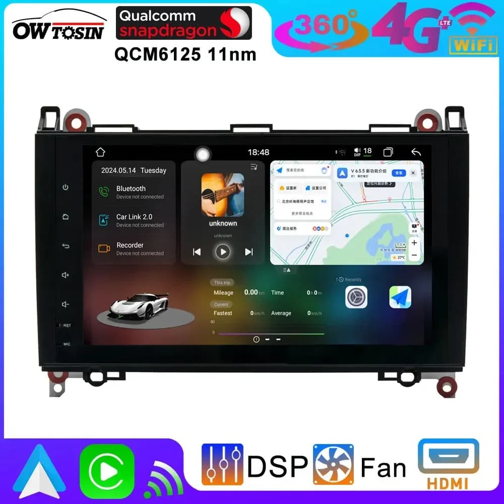 Android 13 7870 12G + 256G Autoradio GPS Stereo Per Mercedes Benz Classe AB W169 W245 W906 Sprinter Viano Vito WiFi CarPlay Lettore