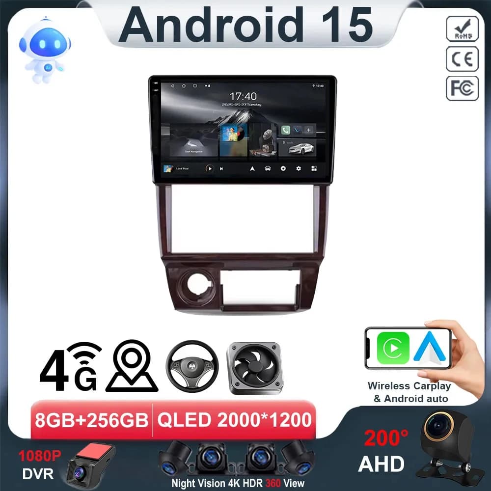 Android 15 For Toyota Camry 5 XV20 1996- 2002 GPS No 2din Multimedia Reader Carplay Stereo CPU HDR QLED Screen Dash Cam GP