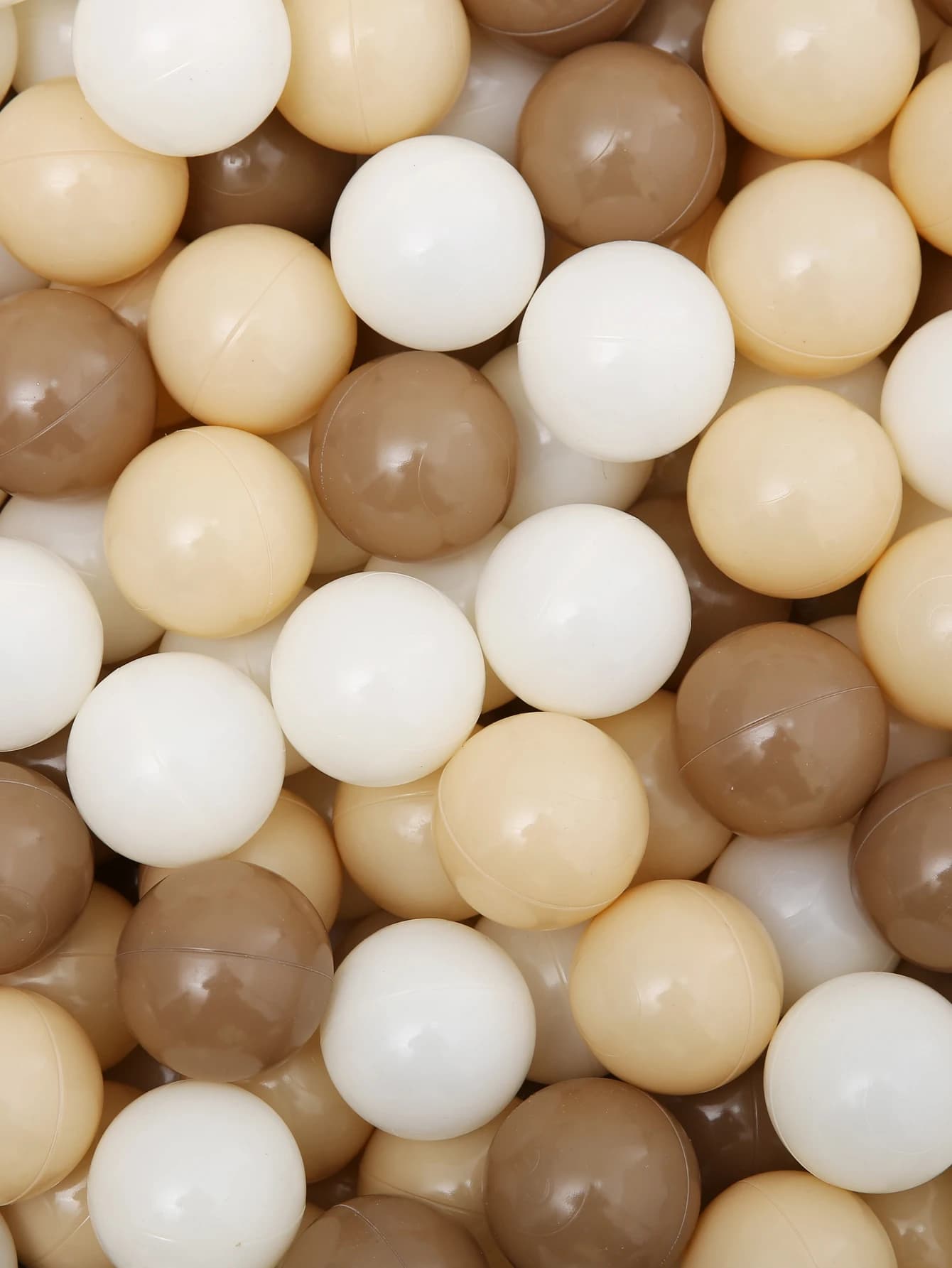 5.5CM 50/100pcs Palla morbida Pit Ball Sfere di plastica a prova di schiacciamento con sacchetto a rete riutilizzabile per bambini Caffè Beige Crema Marrone Colori misti
