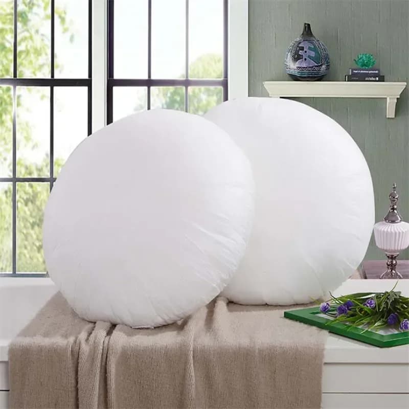 45/50/55cm white pillow round inner cushion soft cotton PP insert for home decoration sofa chair