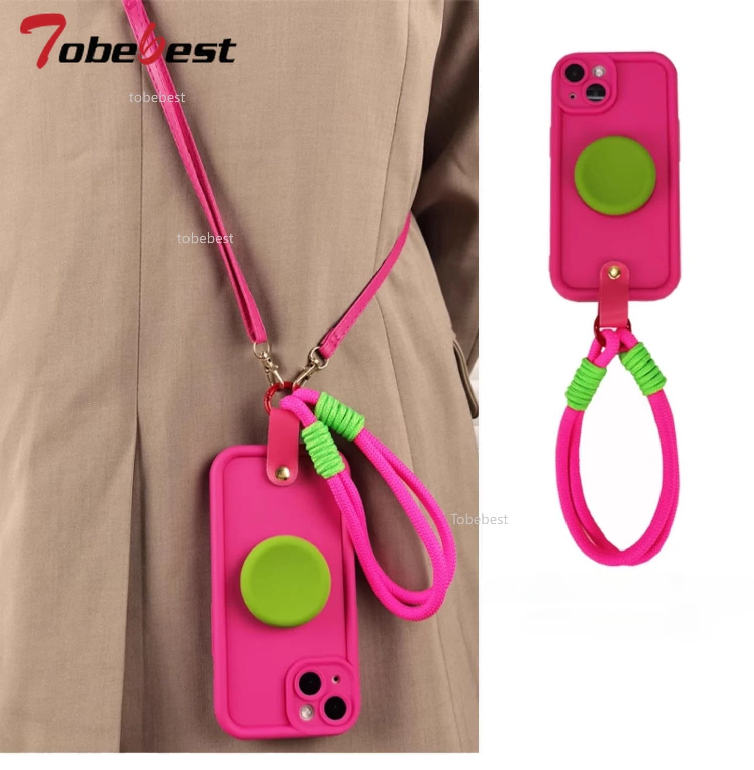 Crossbody Lanyard Necklace Wrist Strap Case For Xiaomi Redmi Note 14 13 12 11 Pro Plus 14C 13C 4G 5G Candy phone Holder Cover