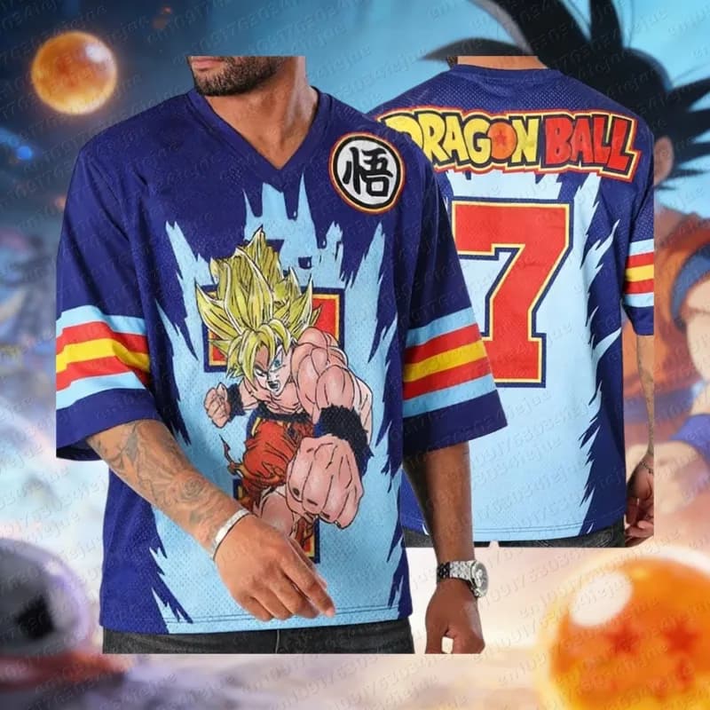 Maglietta Cosplay Anime 2026 Edizione Speciale Dragon Ball, Maglia da Calcio Oversize Unisex ad Asciugatura Rapida, per Bambini/Adulti