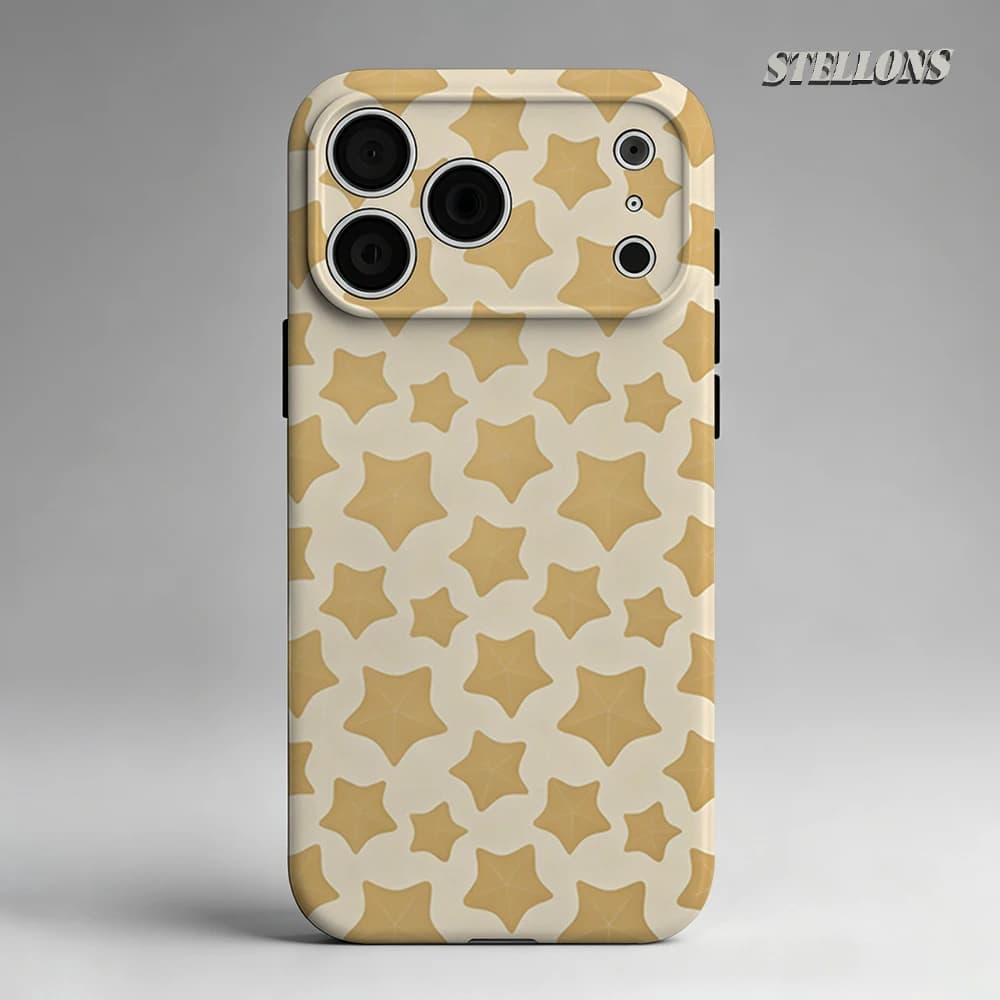Beige Star Tile Phone Case For Magnetic Phone Case for IPhone 17 16 15 14 13 Pro Max Plus Single Double-layer tough Case