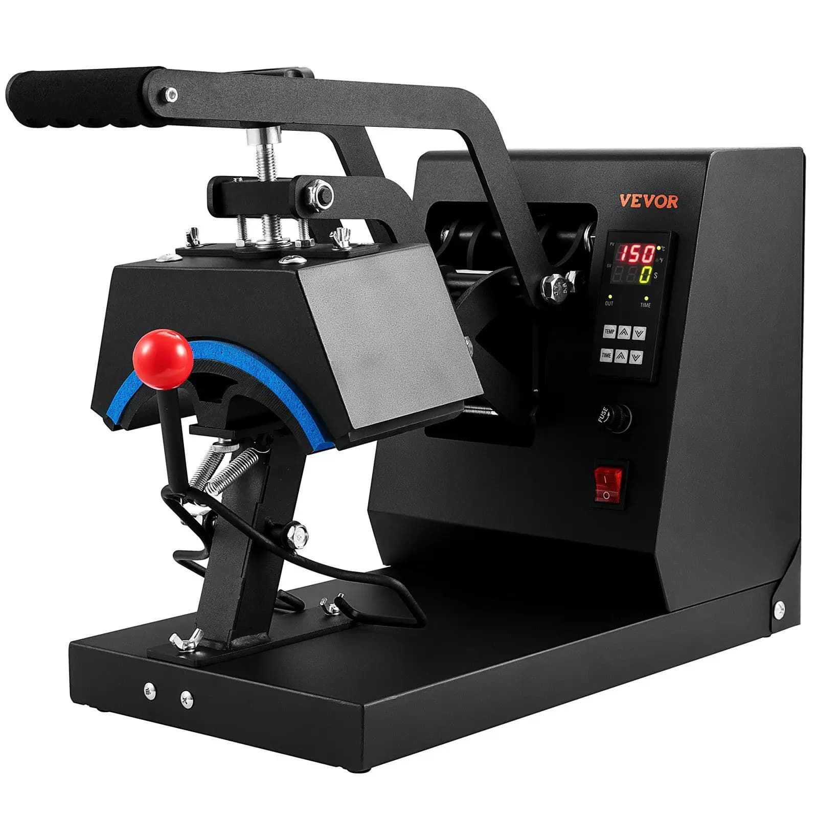 Pressa a Caldo 4-in-1 per Cappelli, Macchina per Sublimazione 6x3 pollici con Controllo Digitale LCD e 4 Elementi Riscaldanti Curvi per Cappelli