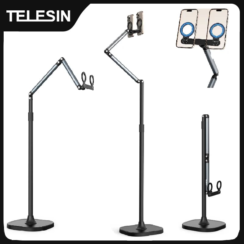 TELESIN Magnetic floor support for mobile phone 2 Tablet bracket for direct swing transmission for mobile phone support