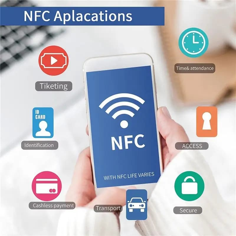 AA14 100 Pezzi Adesivi NFC Ntag216, Tag NFC 216, Carte NFC Ntag216 13.56Mhz, Adesivi NFC con Memoria da 888 Byte