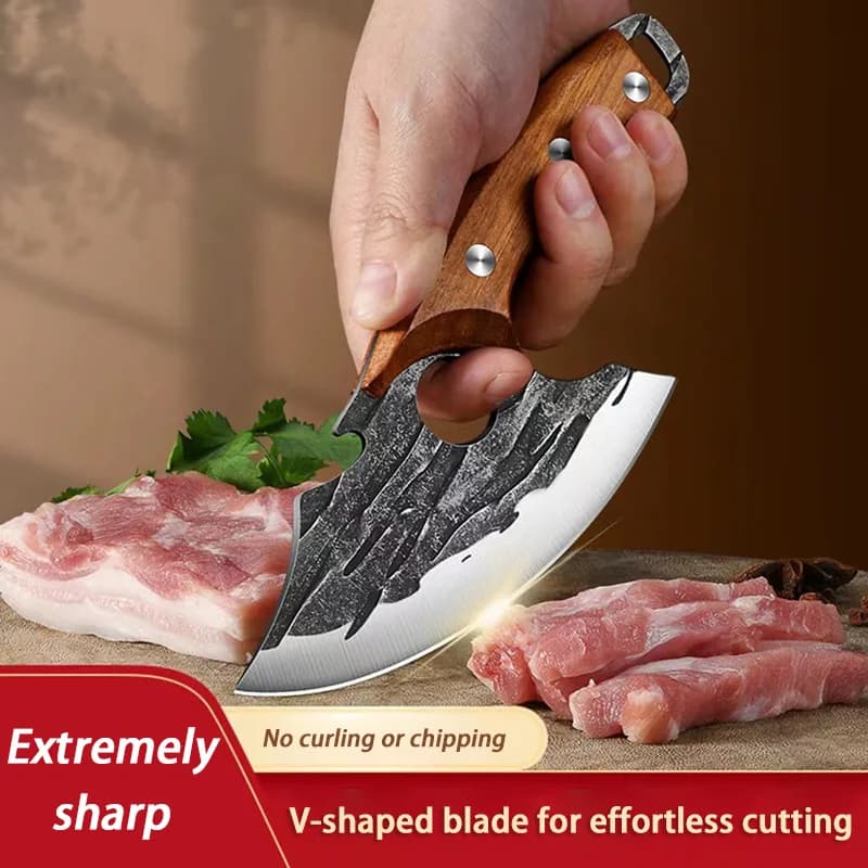 Forged meat mannaia Cooking chef knife Fruit fishing knife Barbecue butcher knife Viking knife Apriscatole Portable multipurpose knife