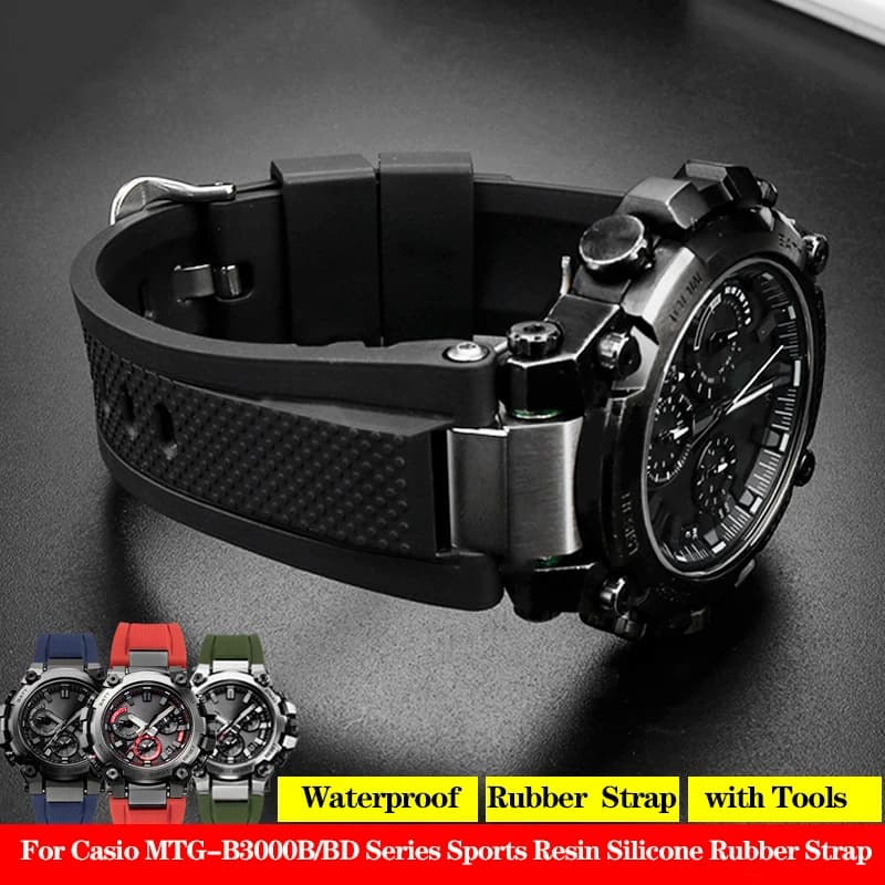 Cinturino sportivo in gomma siliconica in resina per Casio MTG-B3000 MTG-B3000B/BD serie B3000 accessori per cinturini per orologi da uomo impermeabili