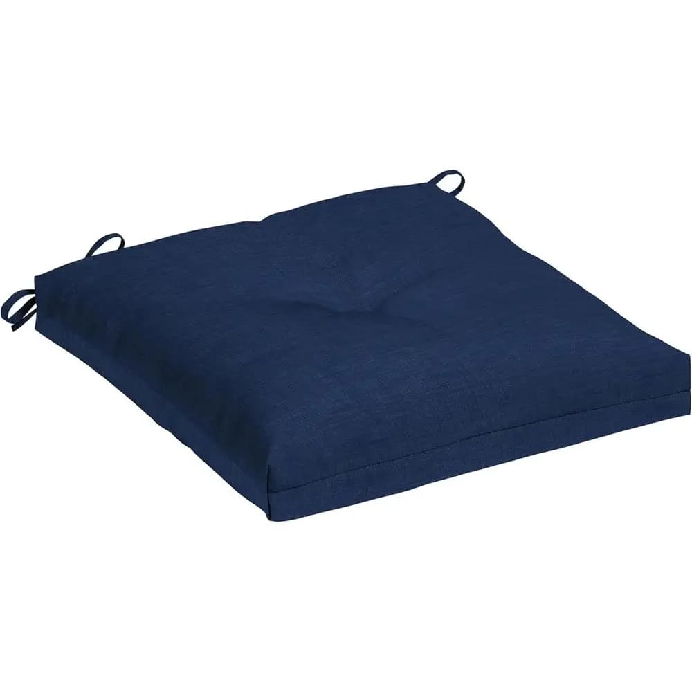 Outdoor Plush Seat Cushion, 20 x 20, Water Repellent, Rain Proof, Fade Resistant for Rocking or Dining Chairs, Sapphire Blue