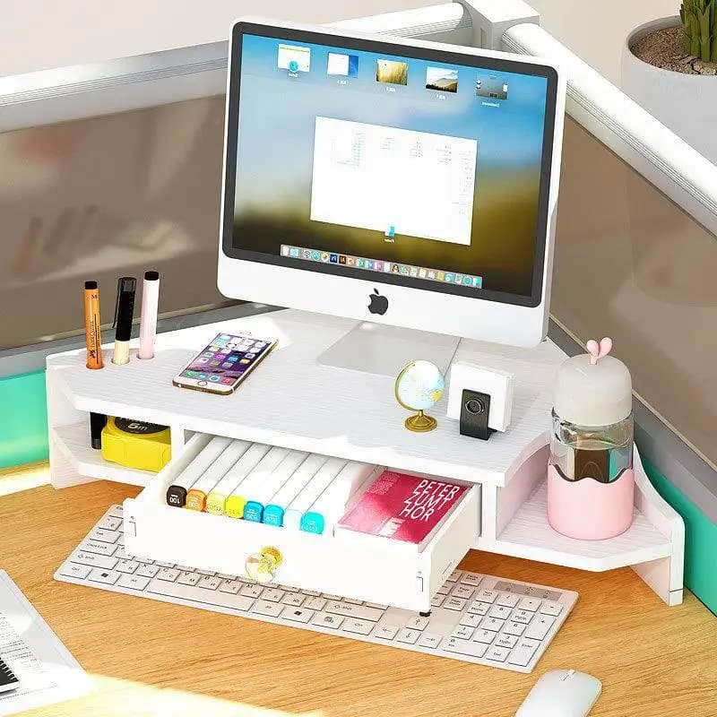 Supporto per Monitor 1Z Screen 5X High Brain F766T5JH con Protezione Collo e Organizzatore Desktop