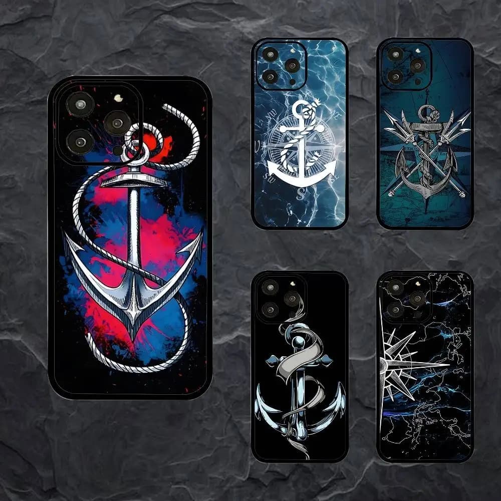 Anchor Boat Ship Wheel Phone Case For IPhone 17/16/15/13/14 Pro Max/ 11Plus/X/Xr/Xs Max/12mini