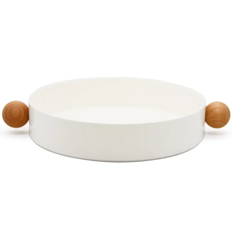 Semplice piatto di frutta rotondo moderno creativo vassoio di frutta secca Handler piatto di caramelle soggiorno snack conservazione di palline di legno per uso domestico
