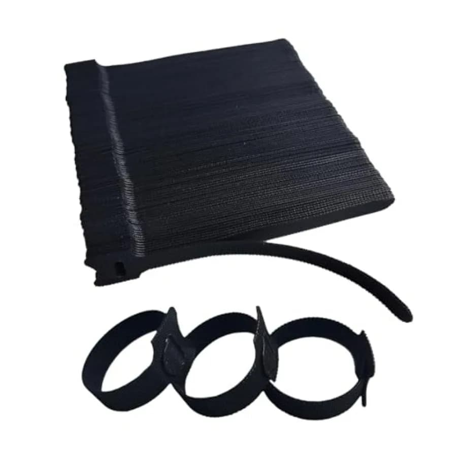 200 PCS 6 Inches Black Reusable Cable Ties, Adjustable Cord Straps, Cable Organizer, Cord Wrap and Hook Loop Cords Management,